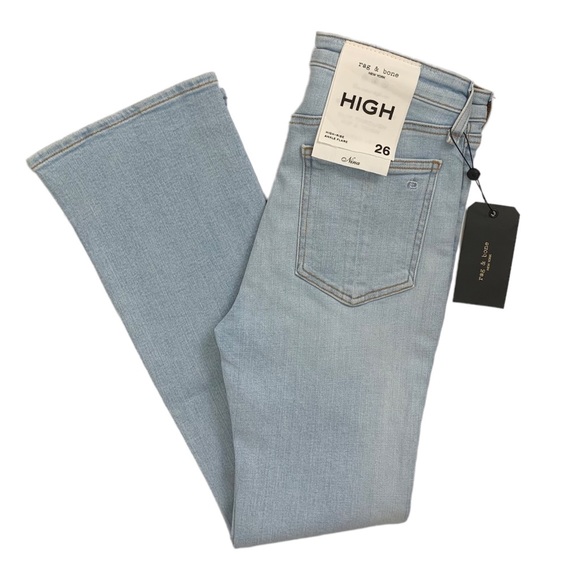 rag & bone Denim - Rag & Bone Nina High Rise Ankle Flare Jeans Light Wash Denim Women’s Size 26 NWT